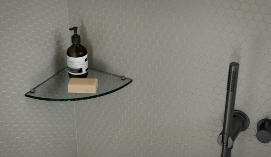 1" Taupe Matte Hex Mosaic | Gramercy Kitchen and Bath