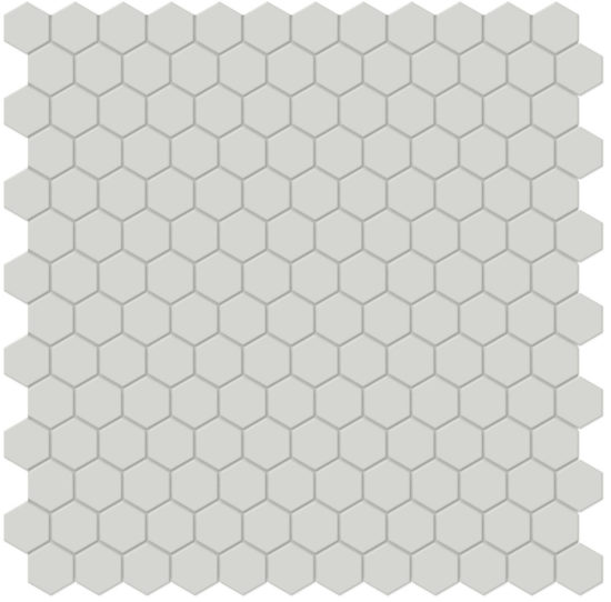 1" Warm Grey Matte Hex Mosaic