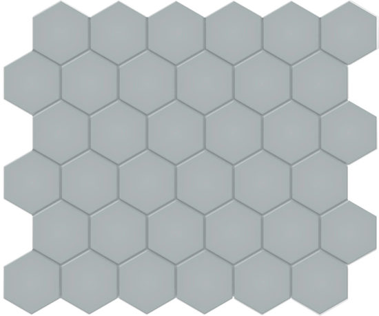 2" Cloud Blue Matte Hex Mosaic