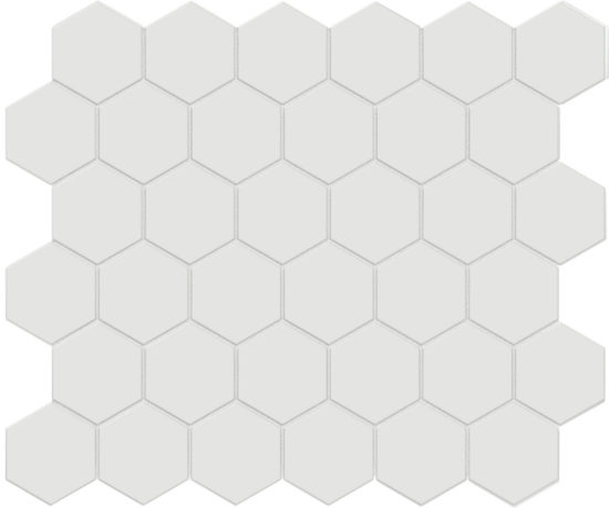 2" Vintage Grey Matte Unglazed Hex Mosaic