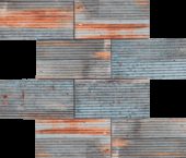 2.8"x6" Rust Industrial Linear Relief Pattern Glazed Ceramic Mosaic | Gramercy Kitchen and Bath