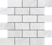 2"x4" Brick Pattern White Grey Marble | Gramercy Kitchen and Bath