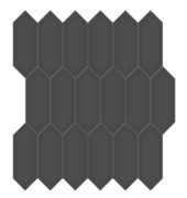 2x5 Retro Black Glossy Picket Mosaic | Gramercy Kitchen and Bath