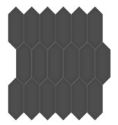 2x5 Retro Black Matte Picket Mosaic | Gramercy Kitchen and Bath