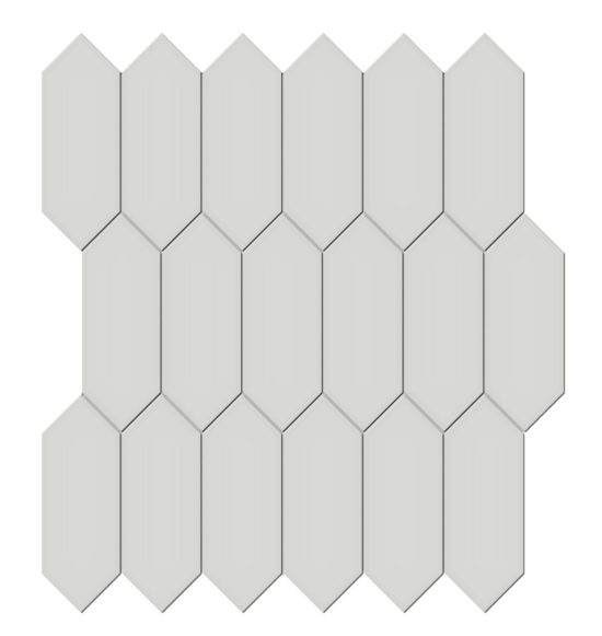 2x5 Warm Grey Glossy Picket Mosaic
