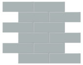 2x6 Cloud Blue Matte Brick Mosaic | Gramercy Kitchen and Bath