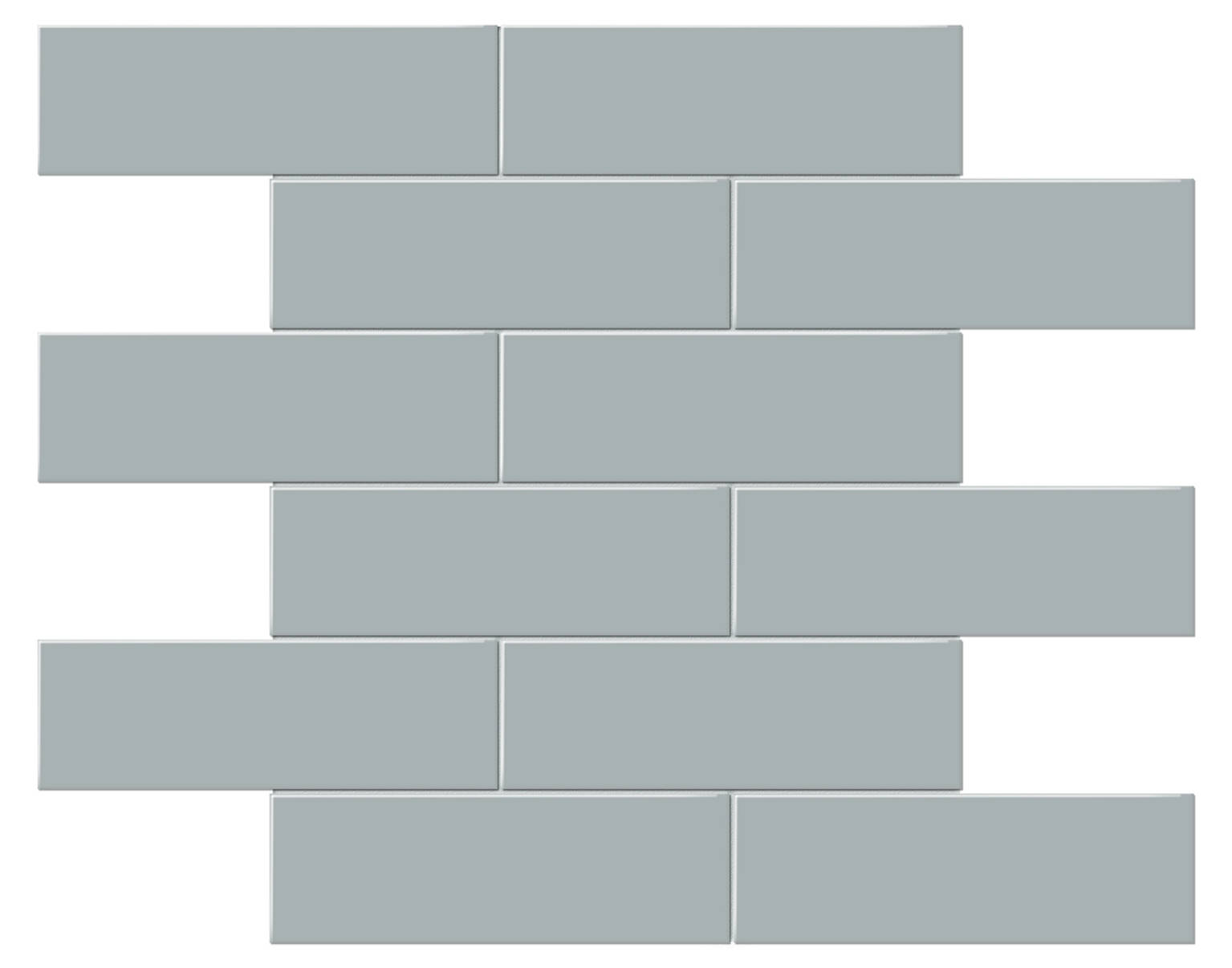 2x6 Cloud Blue Matte Brick Mosaic | Gramercy Kitchen and Bath