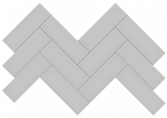2x6 Loft Grey Matte Herringbone Mosaic