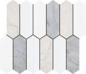2"x6" Picket White Grey Beige Marble Mix | Gramercy Kitchen and Bath