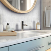 2"x6" Picket White Grey Marble | Gramercy Kitchen and Bath