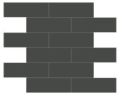 2x6 Retro Black Matte Brick Mosaic | Gramercy Kitchen and Bath