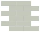 2x6 Soft Sage Glossy Brick Mosaic | Gramercy Kitchen and Bath