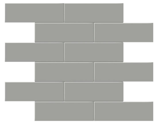2x6 Taupe Glossy Brick Mosaic