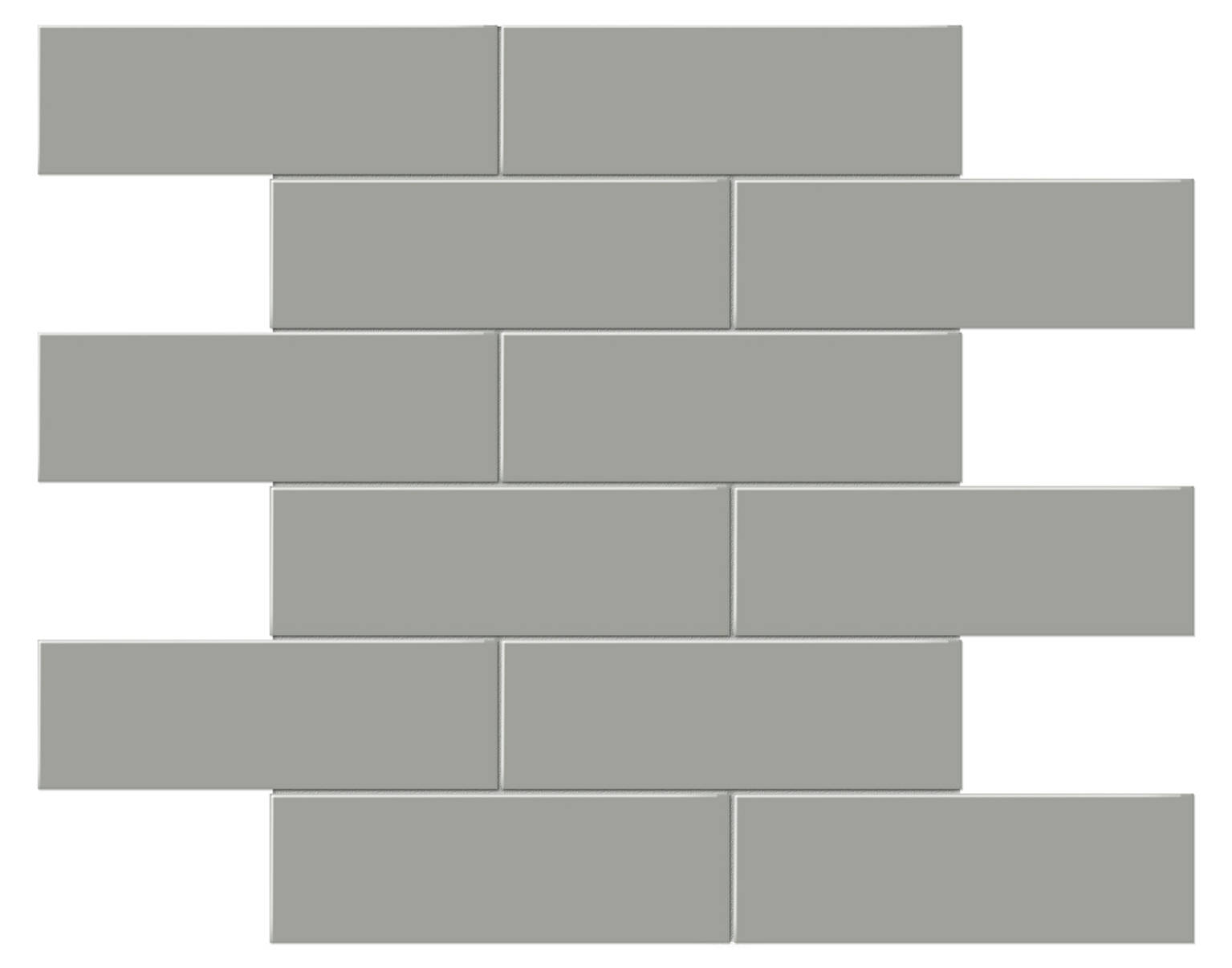 2x6 Taupe Matte Brick Mosaic | Gramercy Kitchen and Bath