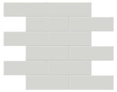 2x6 Warm Grey Glossy Brick Mosaic | Gramercy Kitchen and Bath