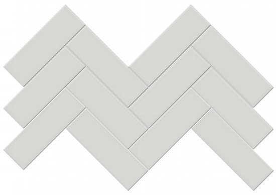 2x6 Warm Grey Matte Herringbone Mosaic