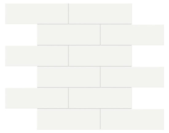 2x6 White Glossy Brick Mosaic