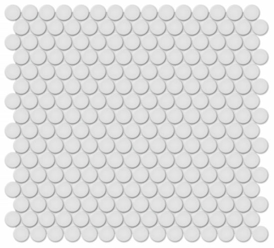 3/4" Gallery Grey Glossy Penny Round Mosaic