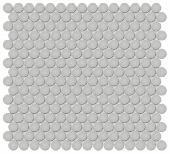 3/4" Loft Grey Matte Penny Round Mosaic