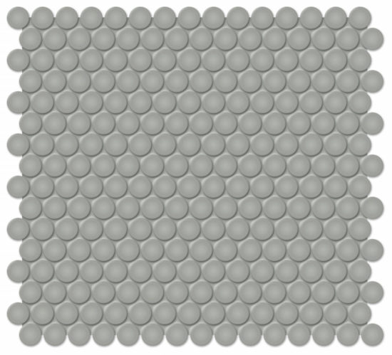 3/4" Taupe Matte Penny Round Mosaic