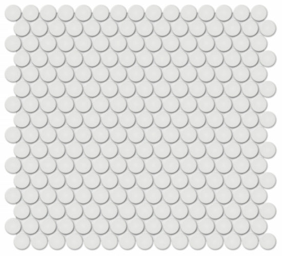 3/4" Vintage Grey Matte Penny Round Mosaic