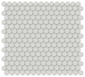 3/4" Warm Grey Glossy Penny Round Mosaic | Gramercy Kitchen and Bath