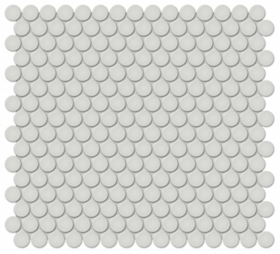 3/4" Warm Grey Glossy Penny Round Mosaic