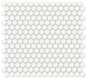 3/4" White Matte Penny Round Mosaic | Gramercy Kitchen and Bath