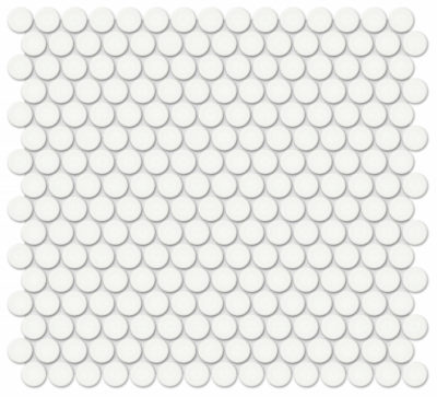 3/4″ White Matte Penny Round Mosaic