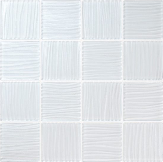 3″x3″ White Glass Mosaic