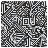 4"X4" Aztec Native Series Black & White Glazed Ceramic Mosaic | Gramercy Kitchen and Bath