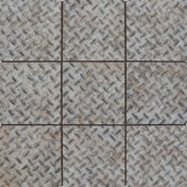 4"X4" Silver Industrial Relief Pattern Glazed Ceramic Mosaic | Gramercy Kitchen and Bath