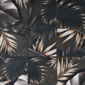 4"x4" Floral Palm Brown Beige Mosaic | Gramercy Kitchen and Bath