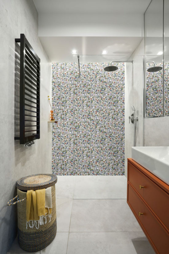 4"x4" Floral Palm Multicolor Mosaic | Gramercy Kitchen and Bath