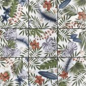 4"x4" Floral Palm Multicolor Mosaic | Gramercy Kitchen and Bath