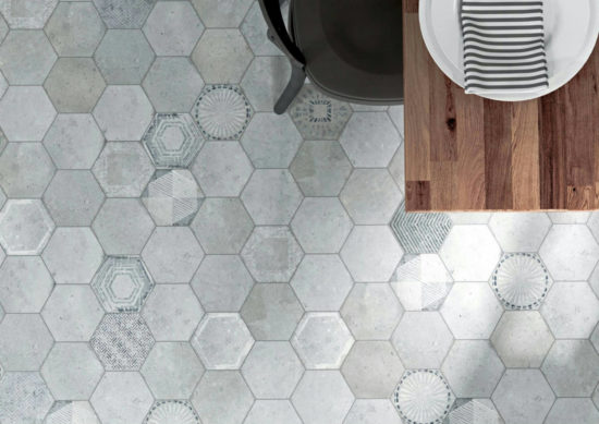 Alma 5.5X6.3 Grey Hexagon | Gramercy Kitchen and Bath