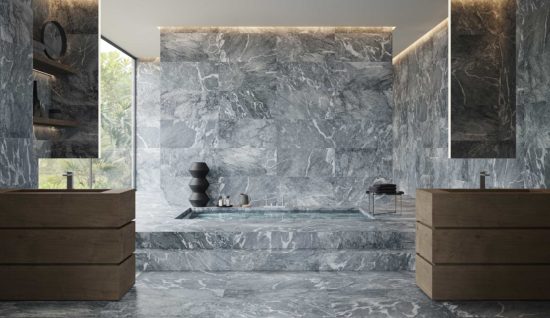 Aqua Intenso 18x36 | Gramercy Kitchen and Bath