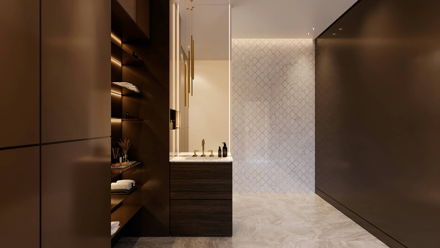 Ardor Infatuation Arabesque Polished Mosaic | Gramercy Kitchen and Bath