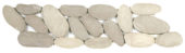Beige Xl Sliced Matte Pebble Interlocking Border | Gramercy Kitchen and Bath