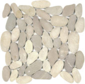 Beige Xl Sliced Matte Pebble Interlocking Mosaic | Gramercy Kitchen and Bath