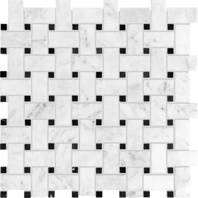 Bianco Venatino Basketweave Honed Mosaic