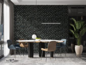 Black 3D Metal Mix Finish 2"x2" 11.5"x11.5" | Gramercy Kitchen and Bath