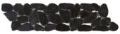 Black Sliced Polished Pebble Interlocking Border | Gramercy Kitchen and Bath