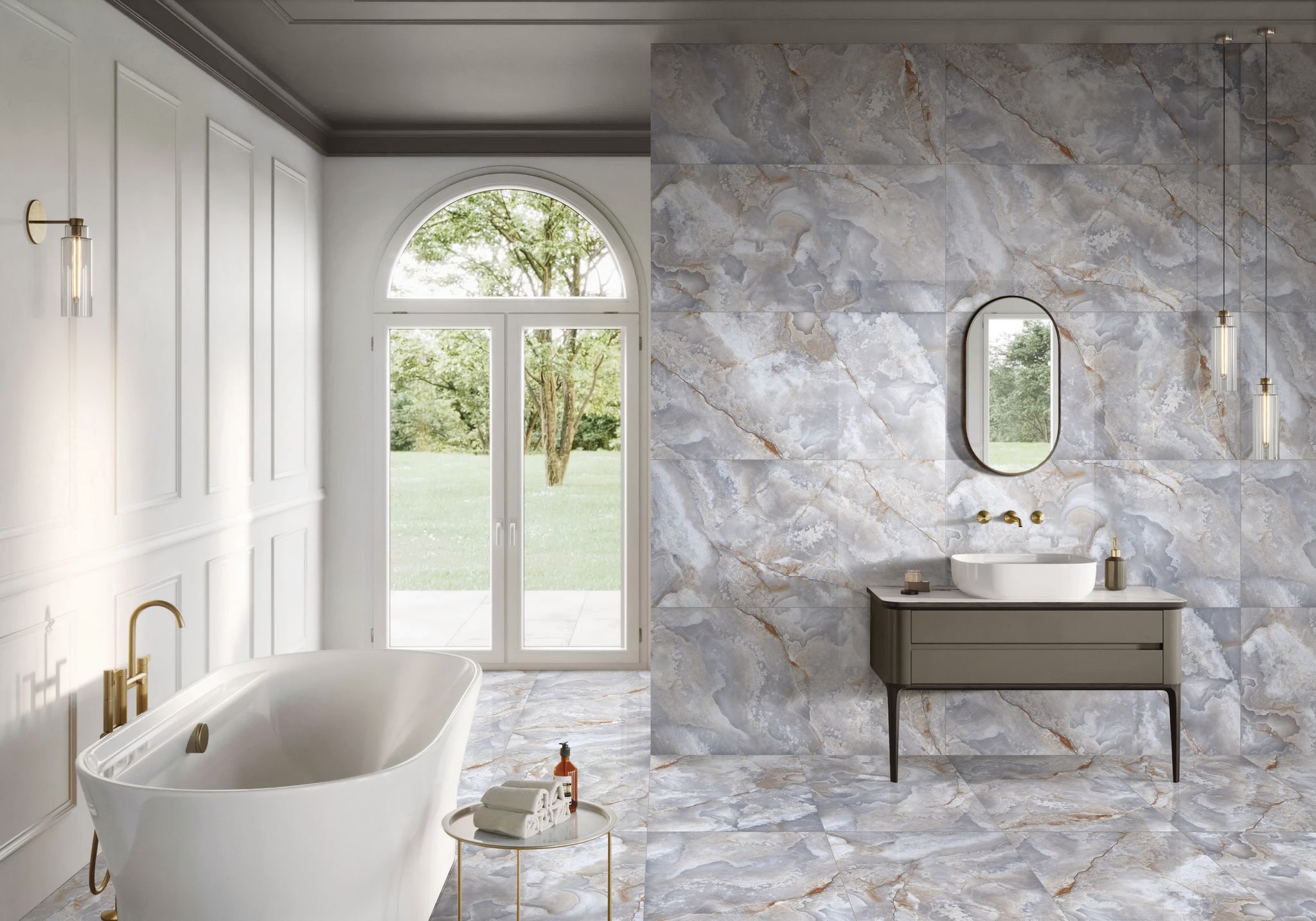 Blue Dream Onyx Polished | Gramercy Kitchen and Bath