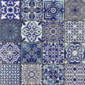 Ceramic Patchwork Diamond Blue Mosaic | Gramercy Kitchen and Bath