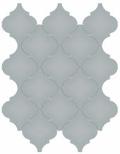 Cloud Blue Glossy Arabesque Mosaic | Gramercy Kitchen and Bath