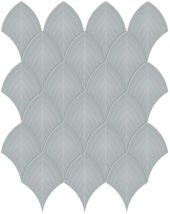 Cloud Blue Glossy Scallop Mosaic | Gramercy Kitchen and Bath