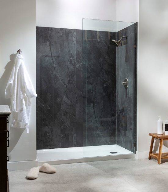 Cracked Slate Shower Wall Kit 30x60x78 | Gramercy Kitchen and Bath