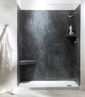 Cracked Slate Shower Wall Kit 32x60x78 | Gramercy Kitchen and Bath