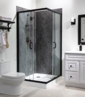 Cracked Slate Shower Wall Kit 36x60x78 | Gramercy Kitchen and Bath